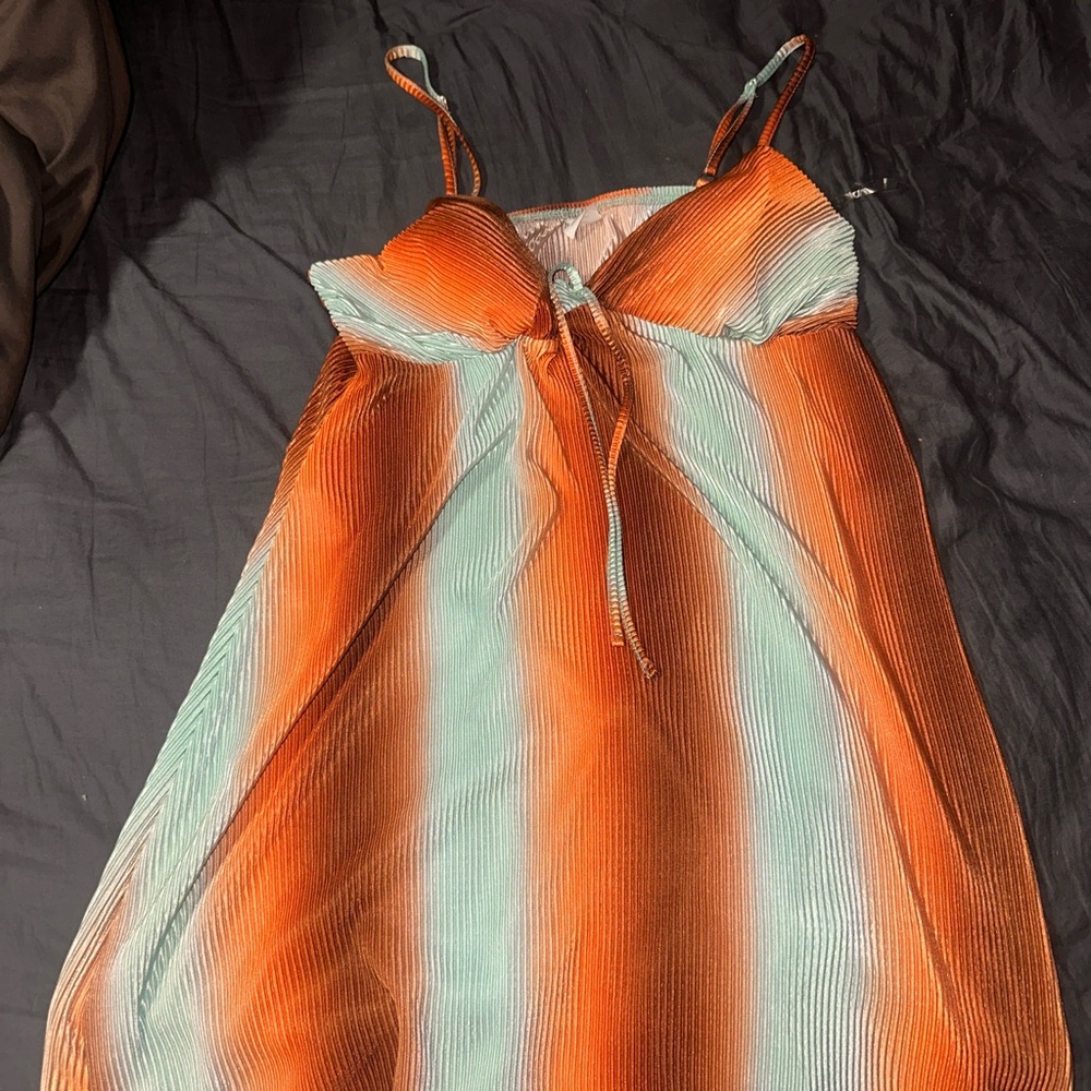Striped Orange and Mint Dress